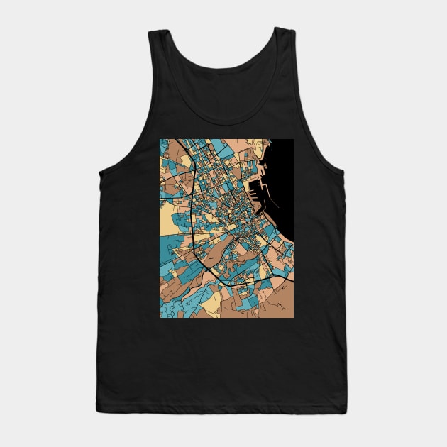 Palermo Map Pattern in Mid Century Pastel Tank Top by PatternMaps